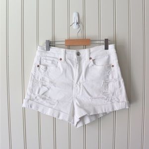 American eagle white denim shorts